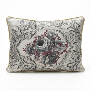 White Cygnet: Mediterranean Baroque Pillow Cover – Damask Lumbar