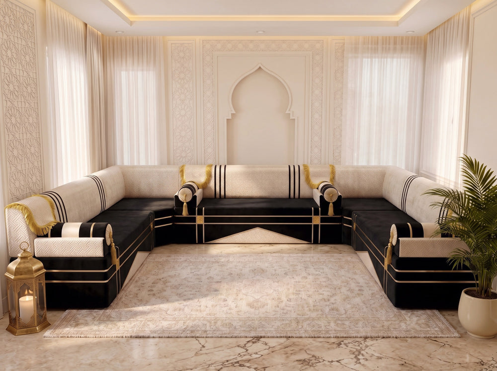 Oriental Arabic Majlis Floor Sofa – Velvet Middle Eastern Seating – Moroccan Floor Couch – Handmade Majlis Set