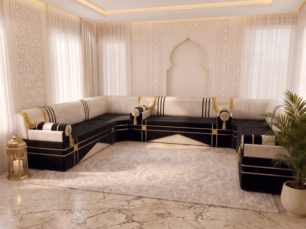 Oriental Arabic Majlis Floor Sofa – Velvet Middle Eastern Seating – Moroccan Floor Couch – Handmade Majlis Set