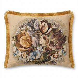 Wild Garden: Brocade Baroque Pillow Cover – Damask Lumbar – Rope Piping