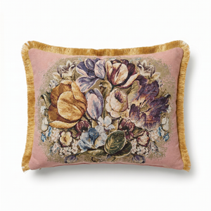 Wild Garden: Brocade Baroque Pillow Cover – Damask Lumbar – Rope Piping