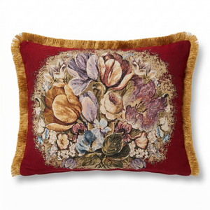 Wild Garden: Brocade Baroque Pillow Cover – Damask Lumbar – Rope Piping