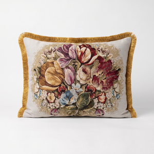 Wild Garden: Brocade Baroque Pillow Cover – Damask Lumbar – Rope Piping