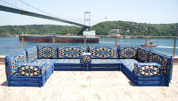 8'' Thickness U Sofa Set Moroccan Sofa, Arabic Majlis, Turkish Seating Pillows