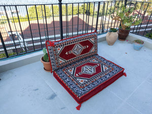 Red Pallet Sofa, Floor Cushions, Loveseats, Small Sectional Sofa, Arabic Sofa Floor Seating Set,Meditation Sofa, Arabic Majlis, Kilim Rug Design - Arabic Sofa