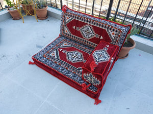 Red Pallet Sofa, Floor Cushions, Loveseats, Small Sectional Sofa, Arabic Sofa Floor Seating Set,Meditation Sofa, Arabic Majlis, Kilim Rug Design - Arabic Sofa
