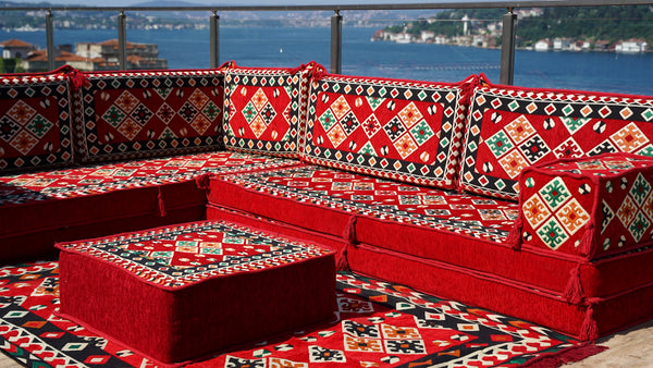 8'' Thickness L Sofa Set, Arabic Sofa, Floor Pillow, Garden Furniture, Sectional Sofa, Patio Furniture