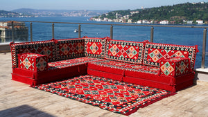 8'' Thickness L Sofa Set, Arabic Sofa, Floor Pillow, Garden Furniture, Sectional Sofa, Patio Furniture