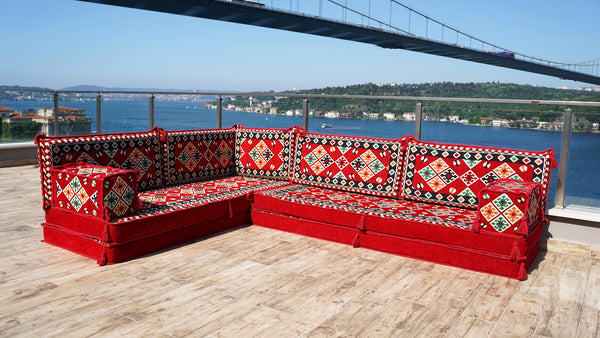 8'' Thickness L Sofa Set, Arabic Sofa, Floor Pillow, Garden Furniture, Sectional Sofa, Patio Furniture
