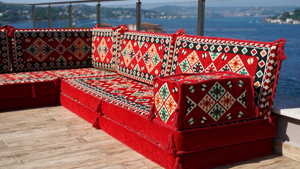 8'' Thickness L Sofa Set, Arabic Sofa, Floor Pillow, Garden Furniture, Sectional Sofa, Patio Furniture