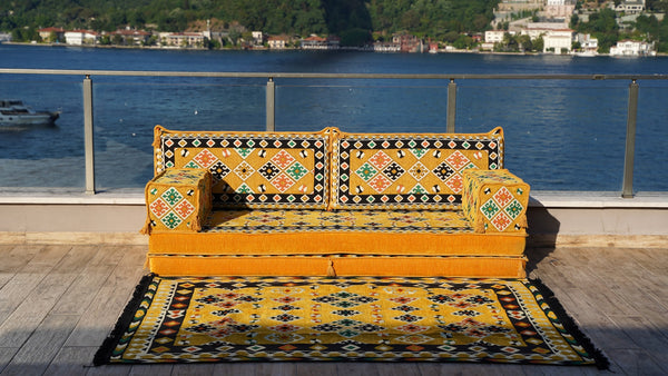 8'' Thickness Sofa Set, Meditation Yoga Loveseat, Healing Room Floor Cushion, Pallet Sofa, Floor Couch