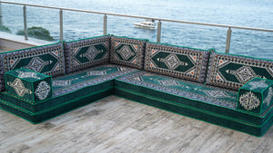 8'' Thickness L Sofa Set, Balcony Patio Sofas, Pallet Sofa, Ethnic Sofa