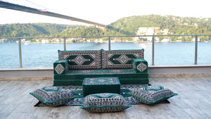 8'' Thickness Sofa Set, Green Reading Sofa, Window Seat, Bench Cushion, Meditation Yoga, Loveseat Sofa