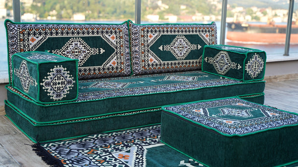 8'' Thickness Sofa Set, Green Reading Sofa, Window Seat, Bench Cushion, Meditation Yoga, Loveseat Sofa