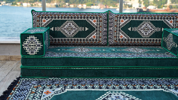 8'' Thickness Sofa Set, Green Reading Sofa, Window Seat, Bench Cushion, Meditation Yoga, Loveseat Sofa