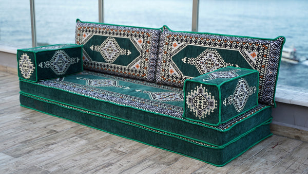 8'' Thickness Sofa Set, Green Reading Sofa, Window Seat, Bench Cushion, Meditation Yoga, Loveseat Sofa