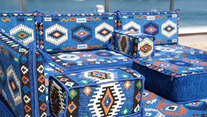 أرائك معيشة مصنوعة يدويًا، قماش متين، ديكور منزلي مغربي، أريكة أرضية عربية