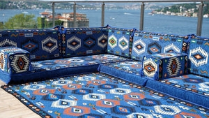 أرائك معيشة مصنوعة يدويًا، قماش متين، ديكور منزلي مغربي، أريكة أرضية عربية