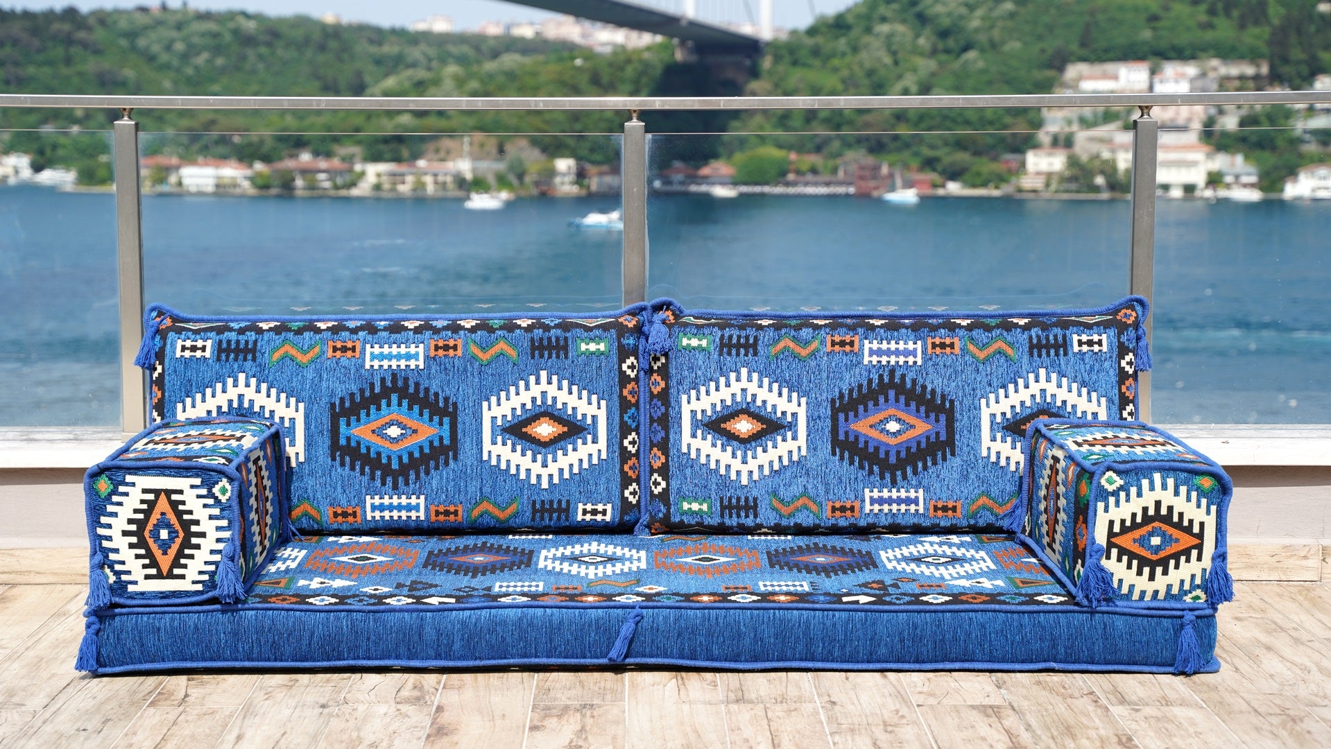 8 Thickness Royal Blue Floor Cushions Arabic Floor Sofa -  in