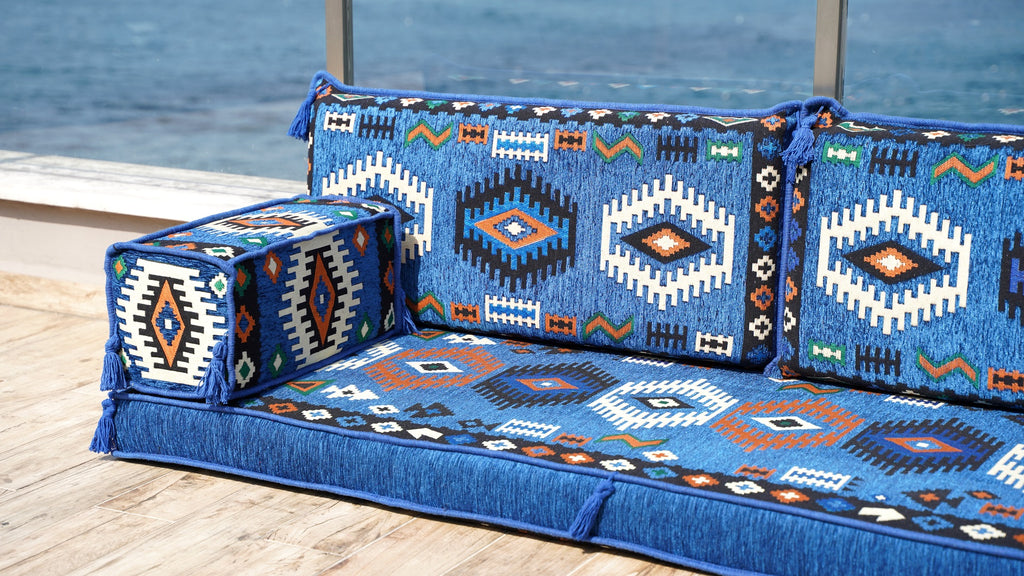 8 Thickness Royal Blue Floor Cushions Arabic Floor Sofa -  in 2023