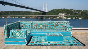 8'' Thickness L Sofa Set, Moroccan Home Decor, Pallet Sofas, Oriental Floor Cushions, Bench Cushions