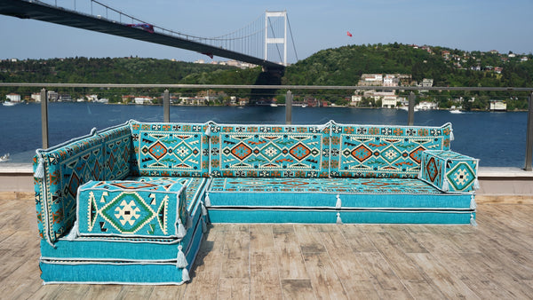 8'' Thickness L Sofa Set, Moroccan Home Decor, Pallet Sofas, Oriental Floor Cushions, Bench Cushions