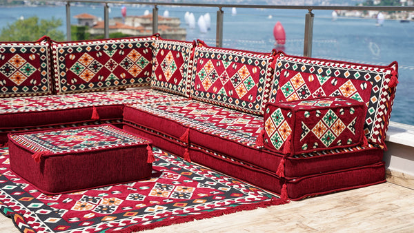 8'' Thickness L Sofa Set, Corner Floor Seating Set, Floor Couch, Sectional Sofa Set