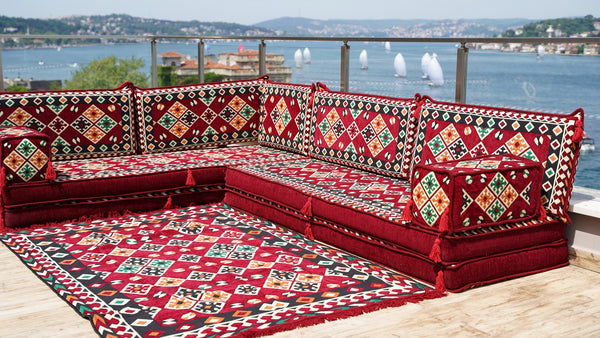 8'' Thickness L Sofa Set, Corner Floor Seating Set, Floor Couch, Sectional Sofa Set