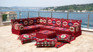8'' Dickes L-Sofa-Set, Bodensitzsofa, Arabisches Ecksofa-Set, Orient Bodensitzgelegenheiten, Wohnzimmer Sofa
