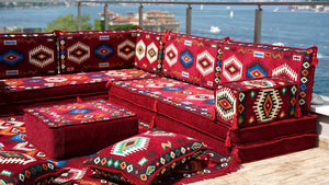8'' Dickes L-Sofa-Set, Bodensitzsofa, Arabisches Ecksofa-Set, Orient Bodensitzgelegenheiten, Wohnzimmer Sofa