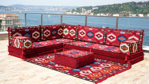 8'' Dickes L-Sofa-Set, Bodensitzsofa, Arabisches Ecksofa-Set, Orient Bodensitzgelegenheiten, Wohnzimmer Sofa