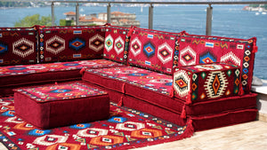 8'' Dickes L-Sofa-Set, Bodensitzsofa, Arabisches Ecksofa-Set, Orient Bodensitzgelegenheiten, Wohnzimmer Sofa