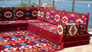 8'' Dickes L-Sofa-Set, Bodensitzsofa, Arabisches Ecksofa-Set, Orient Bodensitzgelegenheiten, Wohnzimmer Sofa
