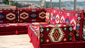 8'' Dickes L-Sofa-Set, Bodensitzsofa, Arabisches Ecksofa-Set, Orient Bodensitzgelegenheiten, Wohnzimmer Sofa