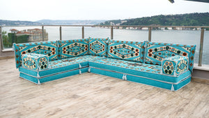 8'' Thickness L Sofa Set, Arabic Sofa Seating, Floor Pillow, Sectional Sofa Set, Patio Furniture