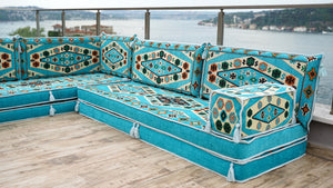 8'' Thickness L Sofa Set, Arabic Sofa Seating, Floor Pillow, Sectional Sofa Set, Patio Furniture