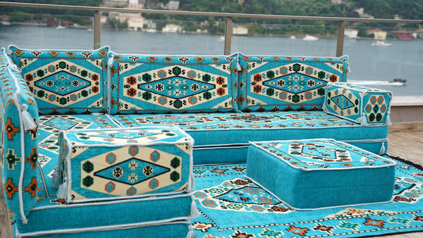 8'' Thickness L Sofa Set, Arabic Sofa Seating, Floor Pillow, Sectional Sofa Set, Patio Furniture