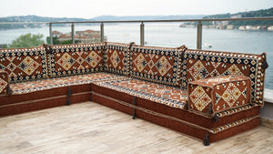 8'' Thickness L Sofa Set, Corner Floor Seating Set, Floor Couch, Sectional Sofa Set, Floor Pillows
