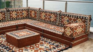 8'' Thickness L Sofa Set, Corner Floor Seating Set, Floor Couch, Sectional Sofa Set, Floor Pillows