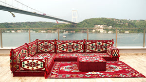 Maroon Floor Sofa Seating Set, Arabic Floor Sofa Set, Garden Sofas, Oriental Floor Seating, Floor Cushions, Floor Cocuhes