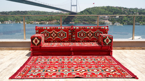 8'' Thickness Sofa Set, Oriental Cushions, Arabic Majlis, Arabic Floor Couch, Reading Loveseat, Moroccan Floor Seating