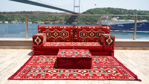 8'' Thickness Sofa Set, Oriental Cushions, Arabic Majlis, Arabic Floor Couch, Reading Loveseat, Moroccan Floor Seating