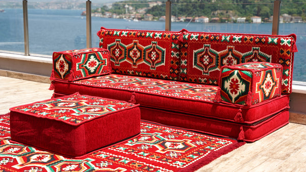 8'' Thickness Sofa Set, Oriental Cushions, Arabic Majlis, Arabic Floor Couch, Reading Loveseat, Moroccan Floor Seating