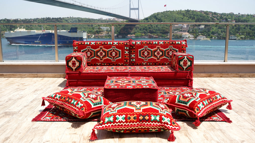 8'' Thickness Sofa Set, Oriental Cushions, Arabic Majlis, Arabic Floor Couch, Reading Loveseat, Moroccan Floor Seating
