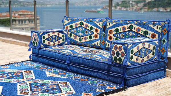 8'' Thickness Sofa Set, Arabic Majlis, Moroccan Livingroom Couch, Turkish Floor Sofas, Ethnic Cushions