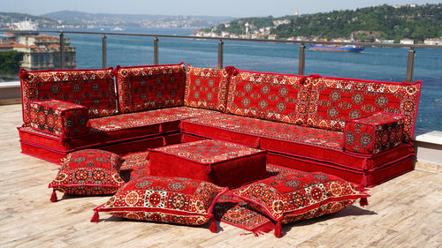8'' Thickness L Sofa Set, Arabic Majlis, Sectional Sofas, Moroccan Livingroom Home Decor