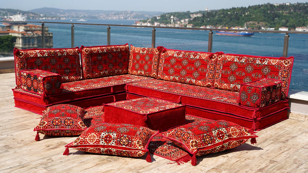 8'' Thickness L Sofa Set, Arabic Majlis, Sectional Sofas, Moroccan Livingroom Home Decor