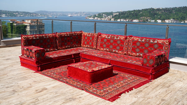 8'' Thickness L Sofa Set, Arabic Majlis, Sectional Sofas, Moroccan Livingroom Home Decor