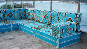 8'' Thickness L Sofa Set, Modular Design Floor Cushion, Garden Sofa Set, Indoor Sofa Set, Arabic Sofa