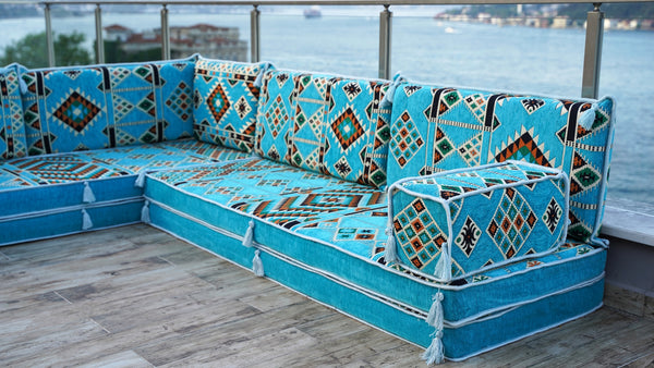 8'' Thickness L Sofa Set, Modular Design Floor Cushion, Garden Sofa Set, Indoor Sofa Set, Arabic Sofa